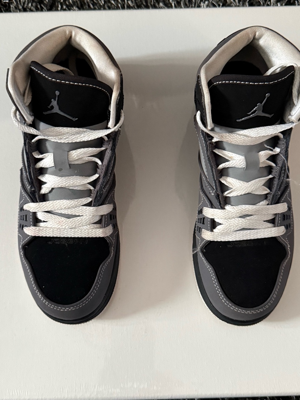 Jordan 1 Flight GS Black Grey White Sneakers Size 6.5Y